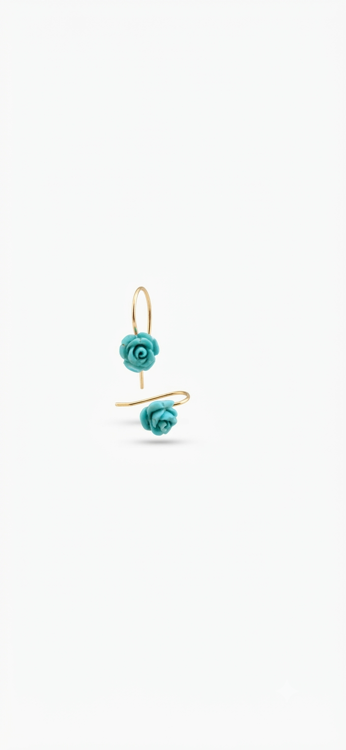 Pendientes rosa turquesa resina - detalle cierre hippie