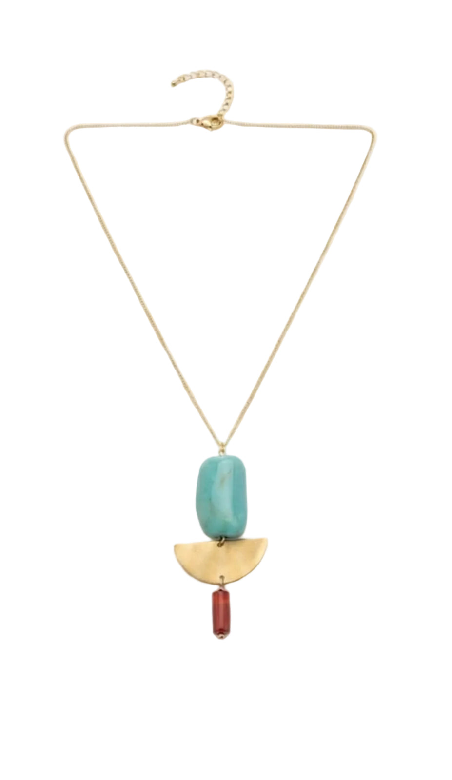 Collar Geométrico | Acero Dorado y Acrílico