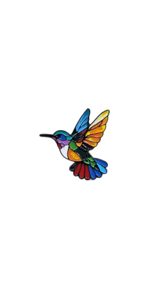 Broche Colibrí Esmaltado · Multicolor