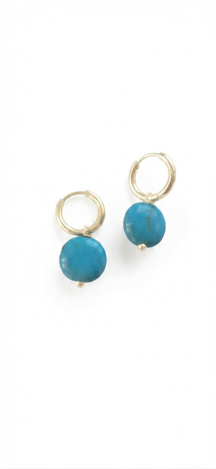 Pendientes Aro Dorado con Turquesa Howlita
