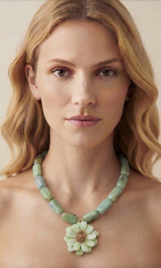 Collar Margarita Verde | Acrílico y Resina