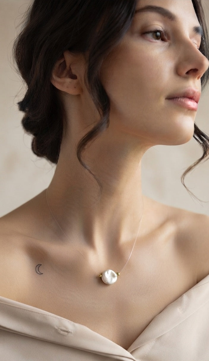 Gilded Baroque Pearl Strand Necklace