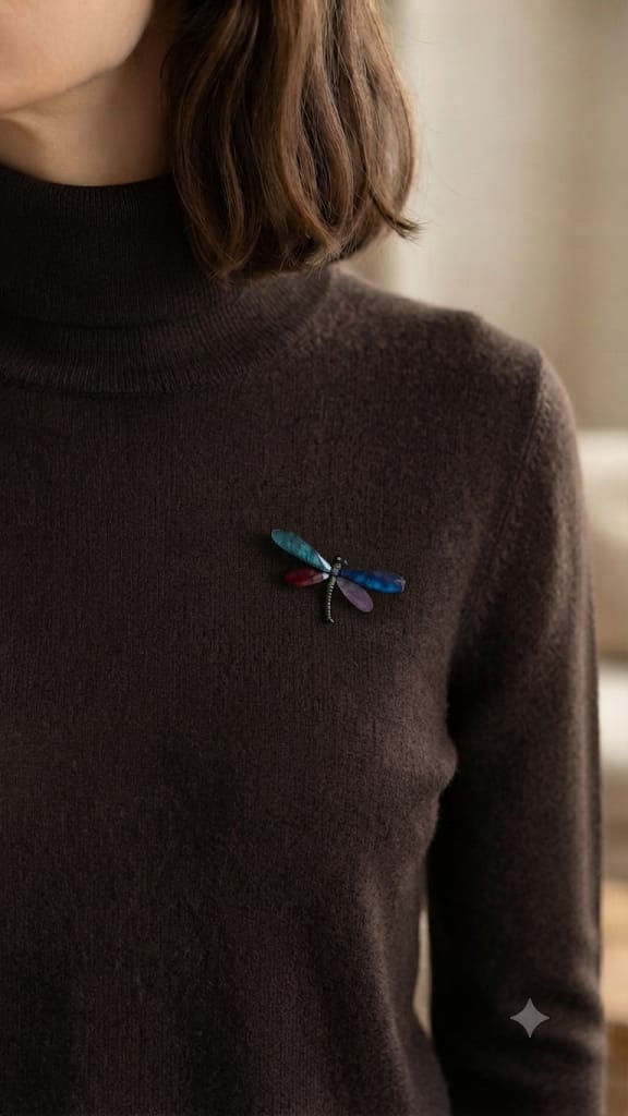 Broche Libélula de Aleación con Alas de Resina Multicolor