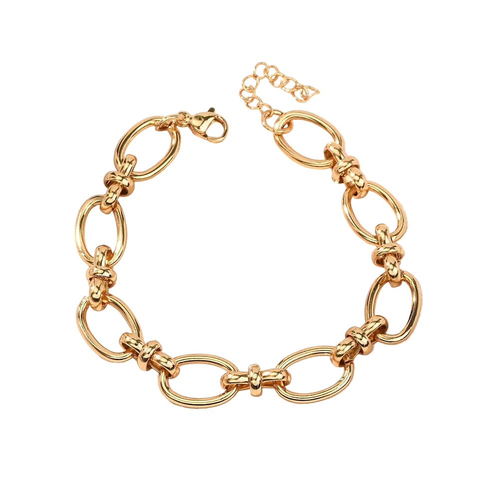 Pulsera Eslabones Ovalados · Baño de Oro