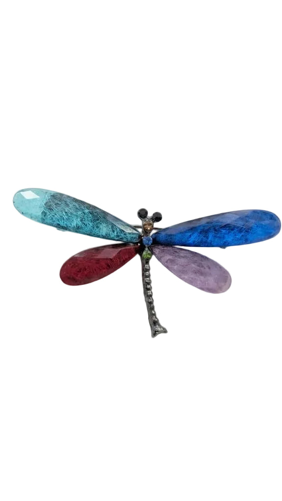 Broche Libélula de Aleación con Alas de Resina Multicolor