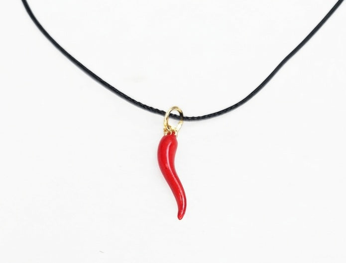 Colgante cornicello rojo - vista producto fondo blanco