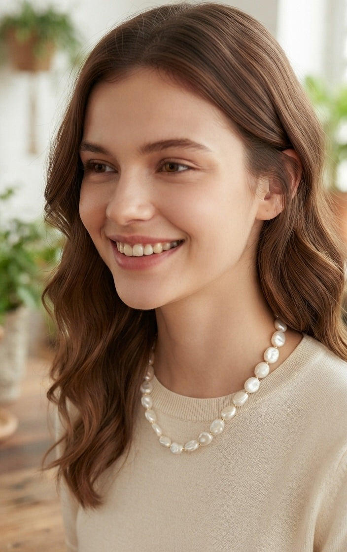 Collar Perlas Moneda