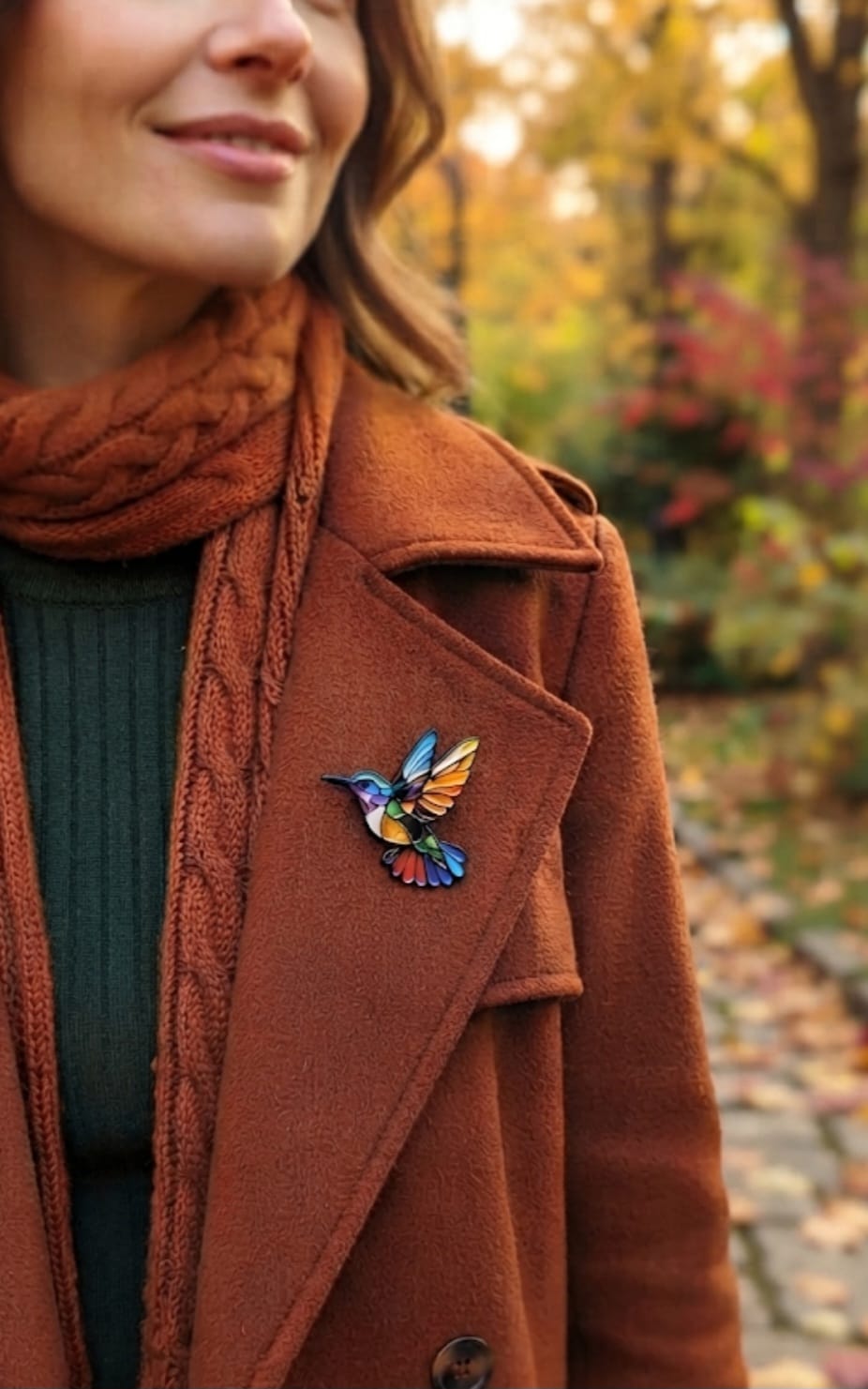 Enamelled Hummingbird Brooch · Multicolour